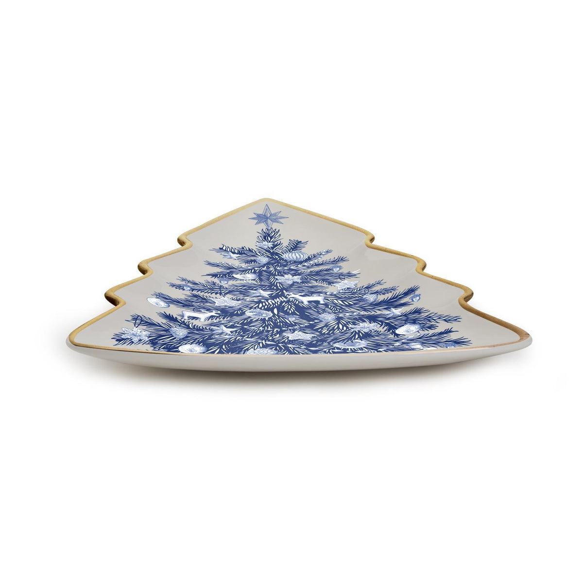 Blue & White Christmas Tree Plate – Gracie's Galveston