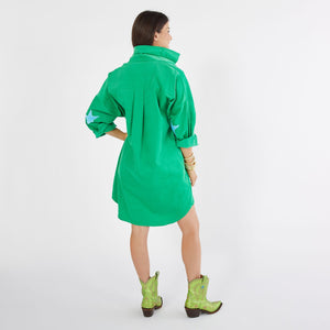 Preppy Green Corduroy Dress