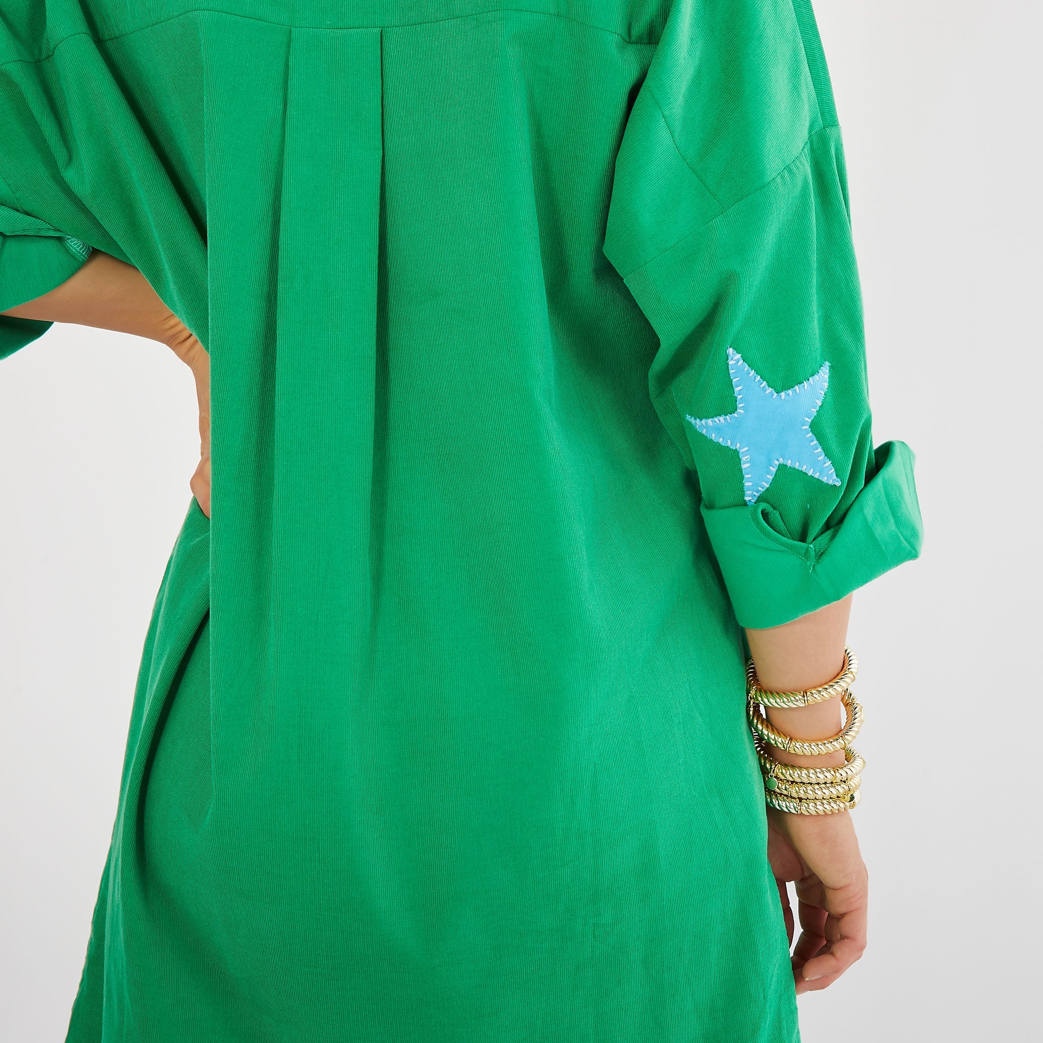 Preppy Green Corduroy Dress