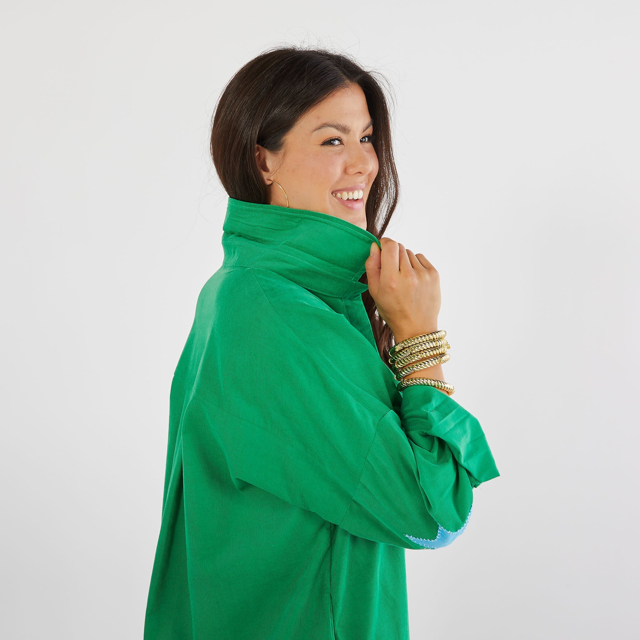 Preppy Green Corduroy Dress