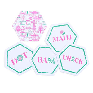 Let's Mahj Set of 24 Heavyweight Paper Coasters