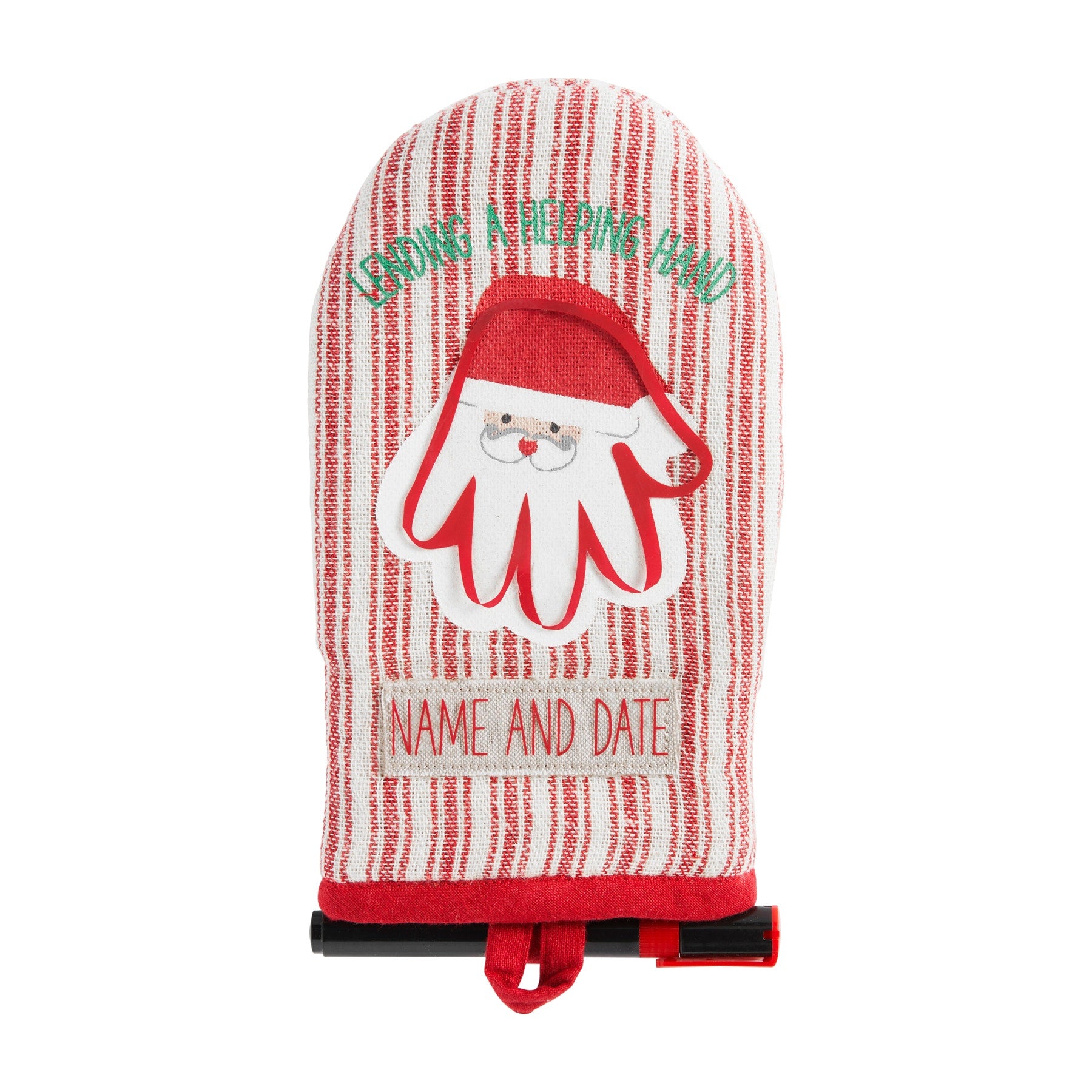 Hand Print Santa Oven Mitt