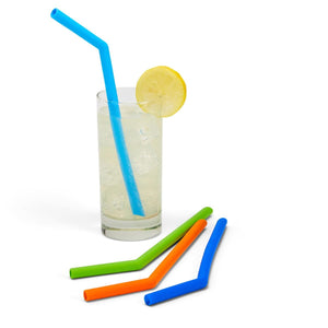 Set of Four Reusable Straws with Brush Cleaner