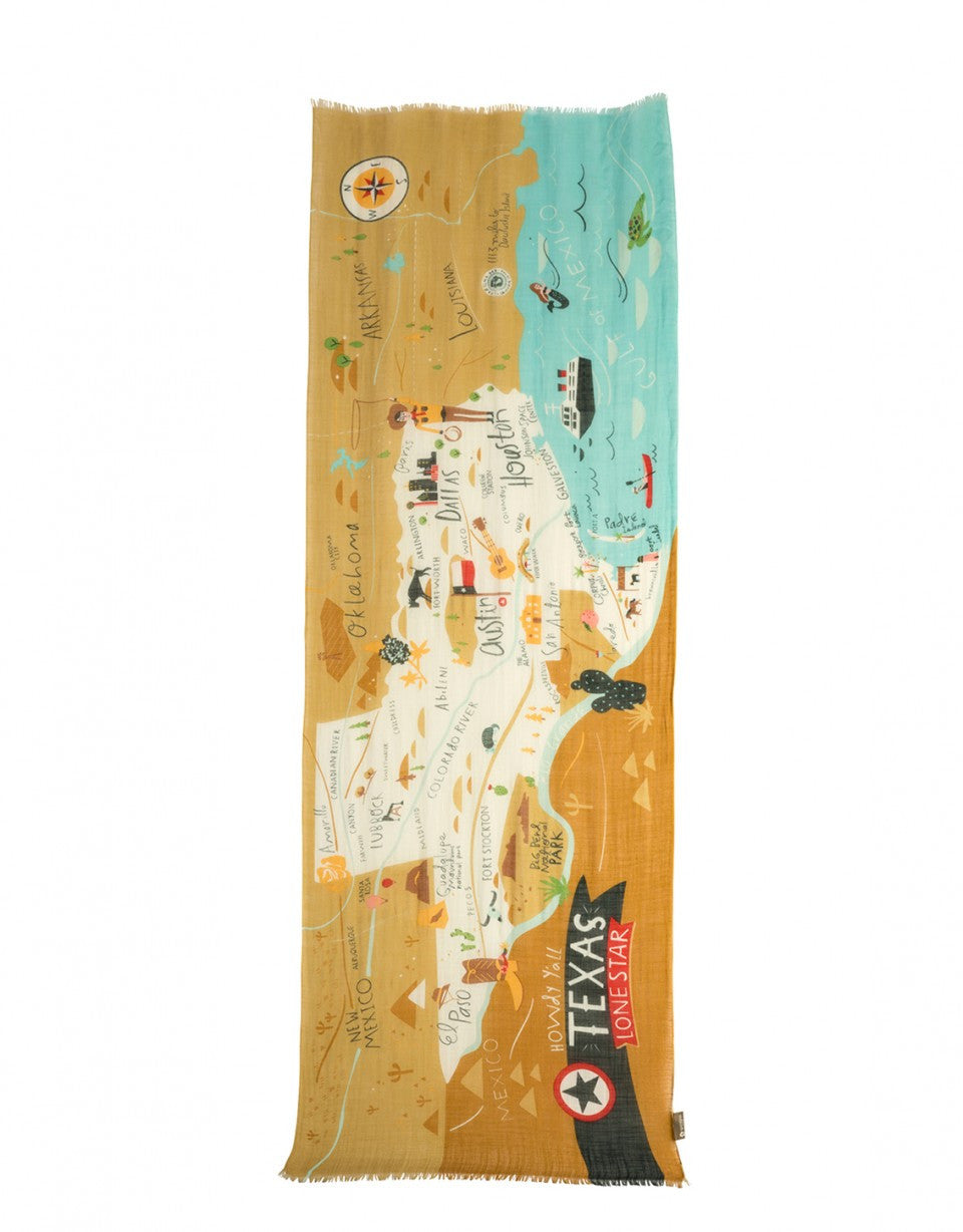 Texas Map Scarf