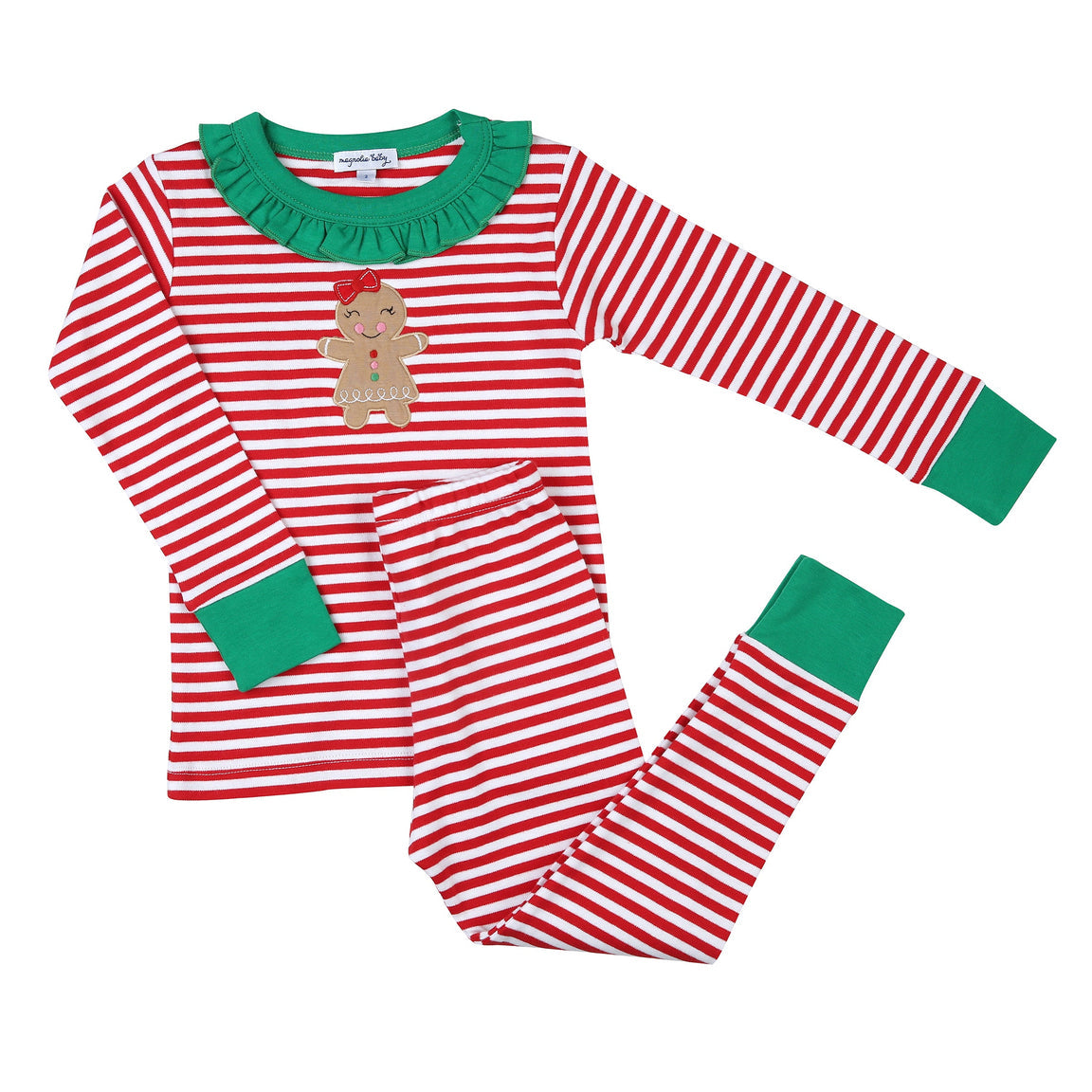 Be Jolly Applique Ruffle Toddler Long Pajamas