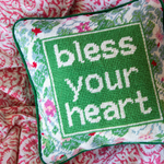 Bless Your Heart Needlepoint Pillow