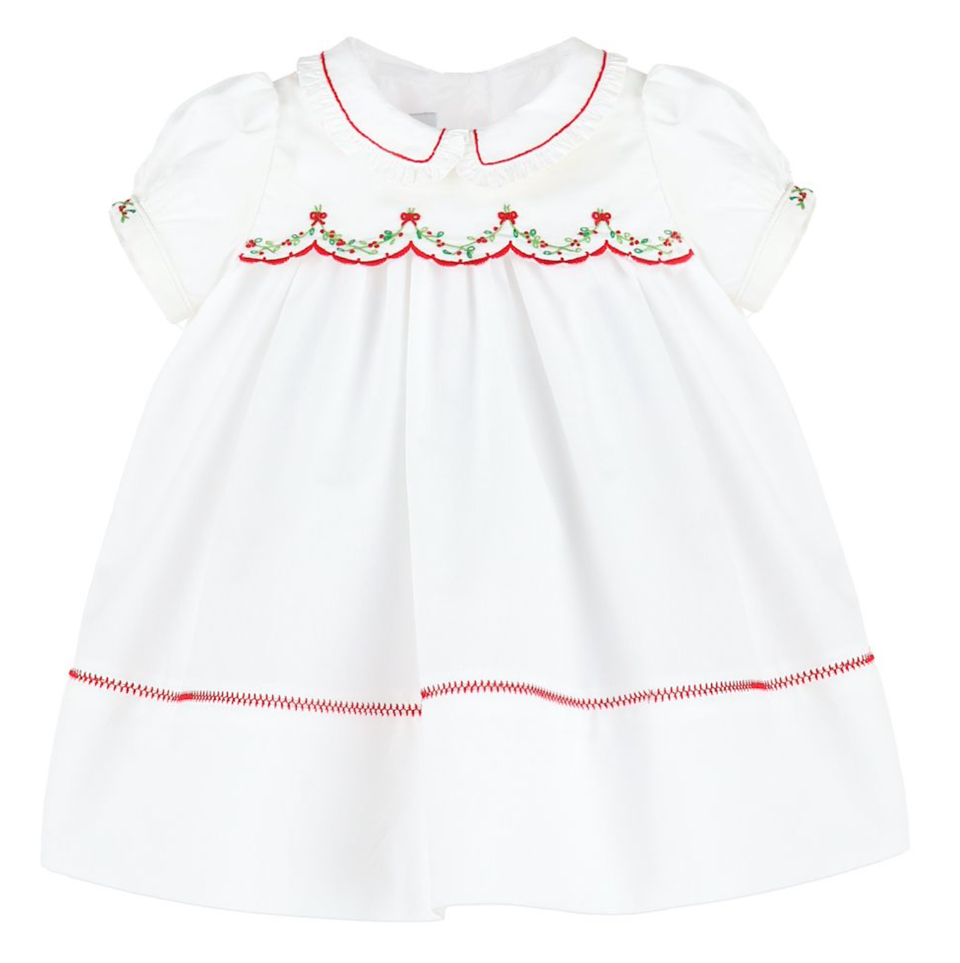 White Merrymaker Scallop Dress