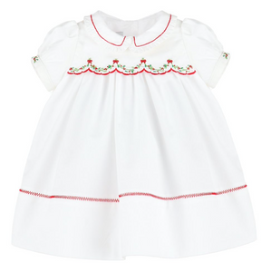 White Merrymaker Scallop Dress