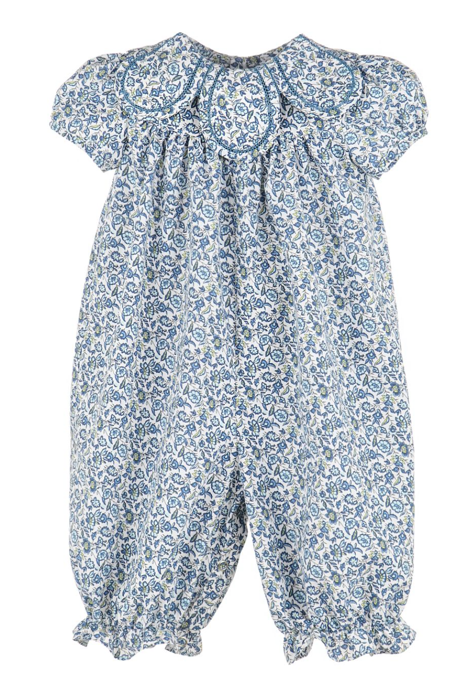 Blue Floral Petal Collar Longall