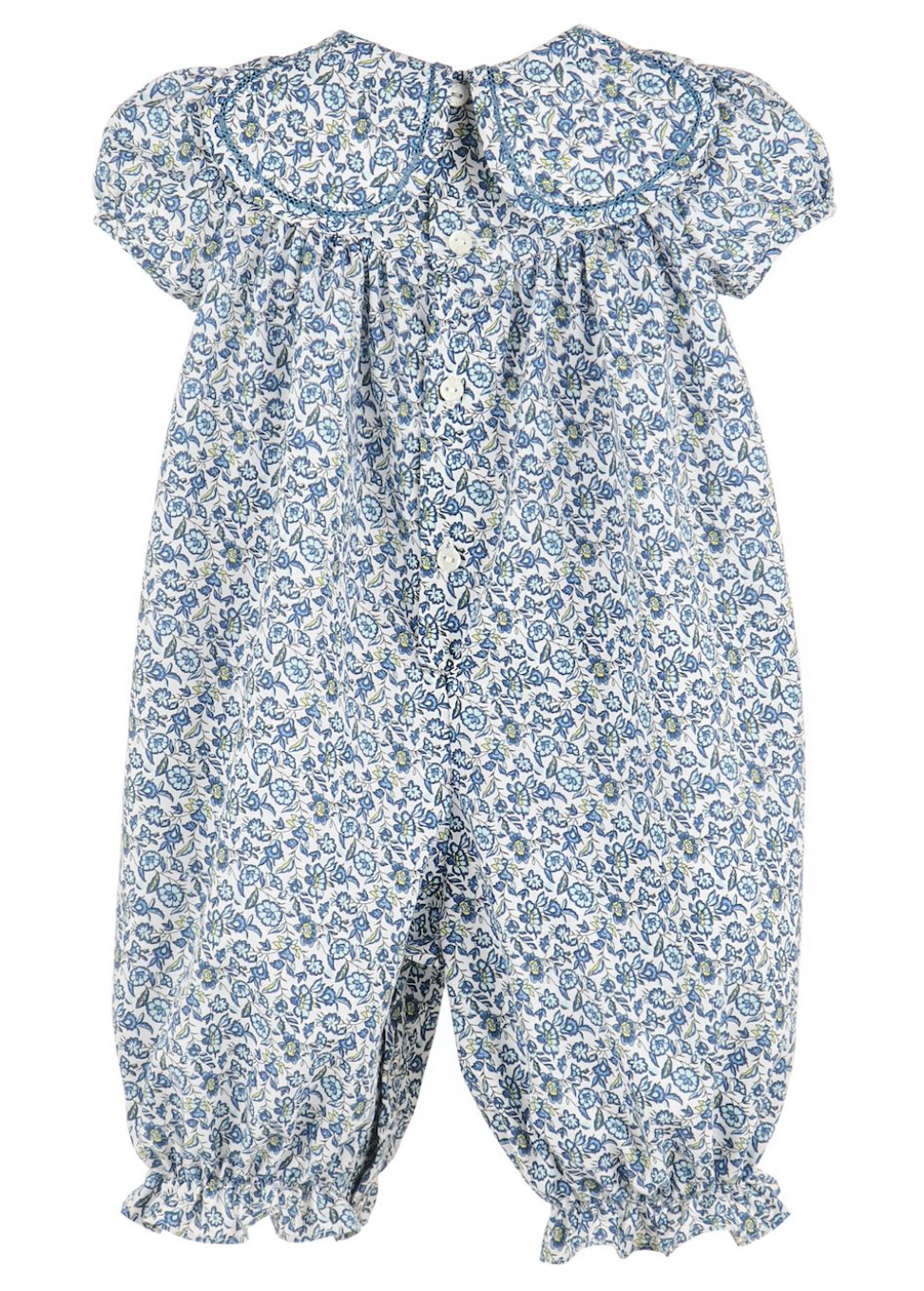 Blue Floral Petal Collar Longall
