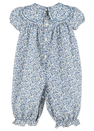 Blue Floral Petal Collar Longall