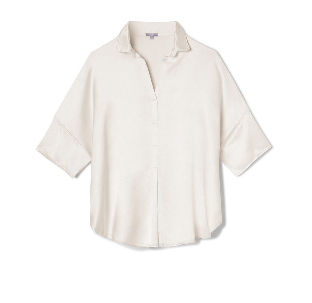 Fran Satin Top With Collar