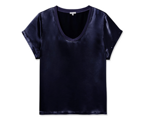 Gianna Satin V-Neck Tee