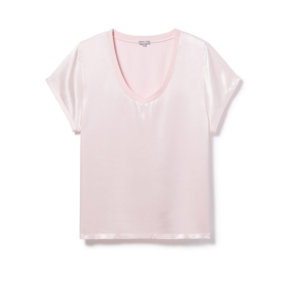 Gianna Satin V-Neck Tee