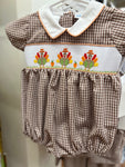 Smocked Turkey Boy Bubble