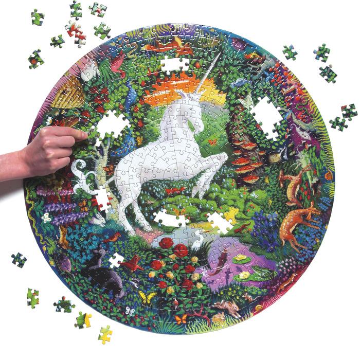 Unicorn Garden 500 Piece Round Puzzle
